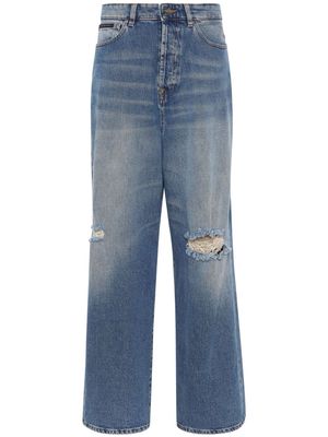 Philipp Plein wide-leg distressed jeans - Blue