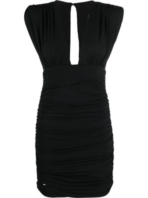 Philipp Plein Wrinkles ruffle-detail mini dress - Black
