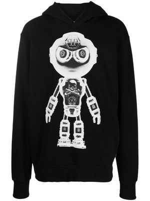 Philipp Plein X-Ray logo print hoodie - Black