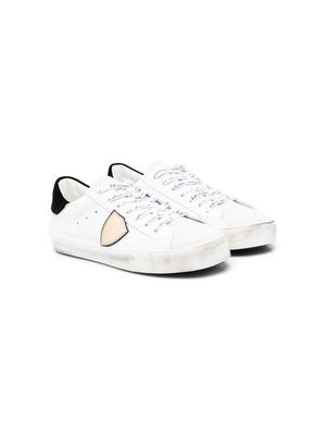 Philippe Model Kids contrasting heel counter sneakers - White