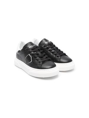 Philippe Model Kids logo-patch leather sneakers - Black