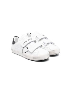 Philippe Model Kids Paris touch-strap leather sneakers - White