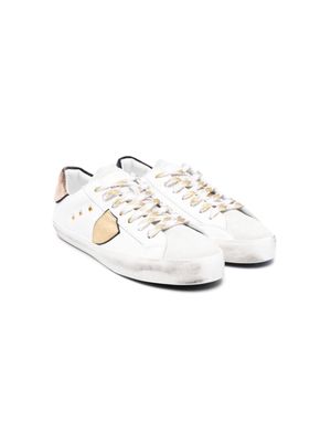 Philippe Model Kids suede-panel leather sneakers - White