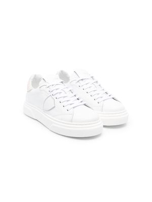 Philippe Model Kids Temple lace-up leather sneakers - White