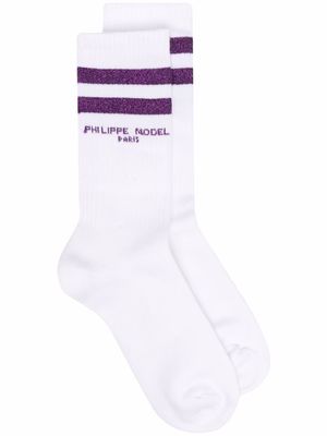 Philippe Model Paris logo-print socks - White