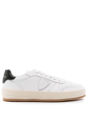 Philippe Model Paris Nice logo-patch leather sneakers - White