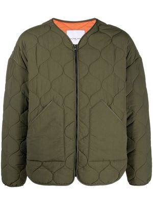 Philippe Model Paris quilted collarless jacket - Green