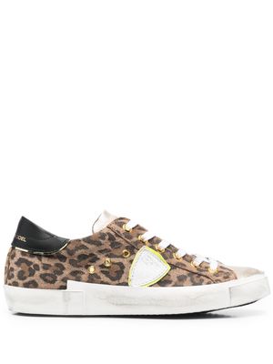 Philippe Model Paris side logo-patch detail sneakers - Gold