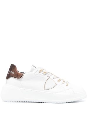 Philippe Model Paris Tres Temple two-tone leather sneakers - White