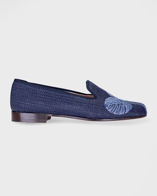 Philo Palm Embroidered Smoking Loafers