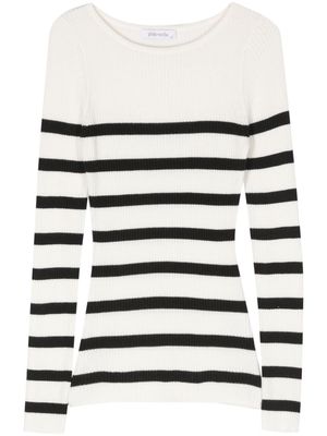 Philo-Sofie striped chunky-ribbed jumper - White