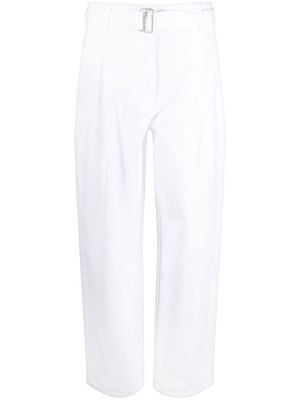 Philosophy Di Lorenzo Serafini belted cotton gabardine trousers - White