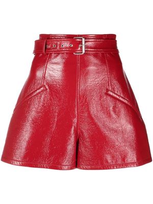 Philosophy Di Lorenzo Serafini belted high-waist mini shorts - Red
