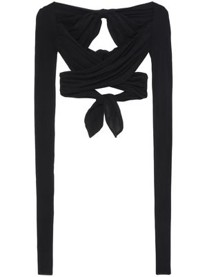Philosophy Di Lorenzo Serafini bow-fastening cropped top - Black