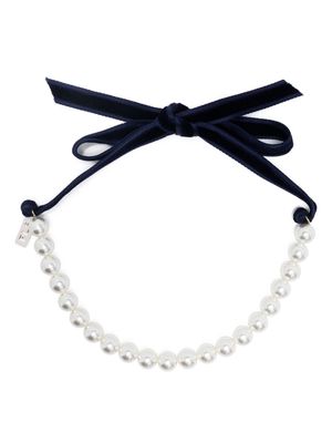 Philosophy Di Lorenzo Serafini bow-tie pearl necklace - Blue