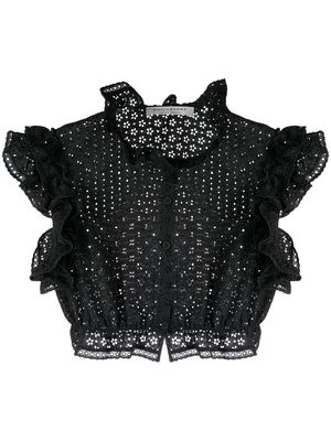 Philosophy Di Lorenzo Serafini broderie-anglaise cropped blouse - Black