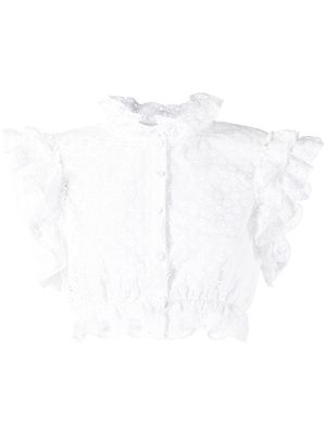 Philosophy Di Lorenzo Serafini broderie-anglaise cropped blouse - White