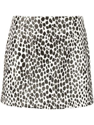 Philosophy Di Lorenzo Serafini cheetah-print faux-leather miniskirt - White