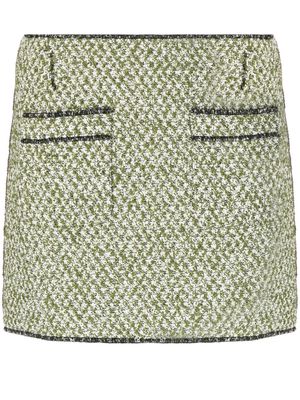Philosophy Di Lorenzo Serafini contrasting-stitch tweed miniskirt - Green