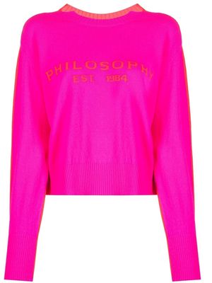 Philosophy Di Lorenzo Serafini crew neck knitted jumper - Pink