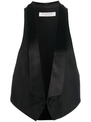 Philosophy Di Lorenzo Serafini cropped high-cut tuxedo waistcoat - Black