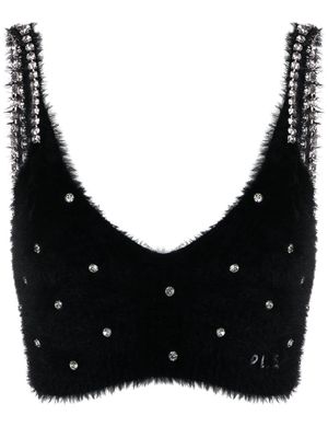 Philosophy Di Lorenzo Serafini crystal-embellished knitted cropped top - Black