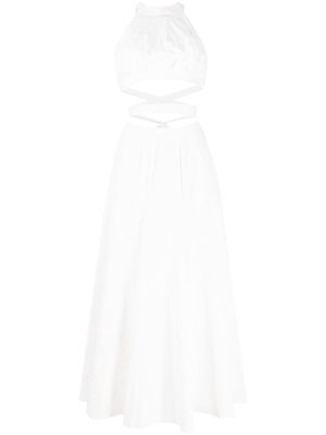Philosophy Di Lorenzo Serafini cut-out halterneck cloqué cotton dress - White