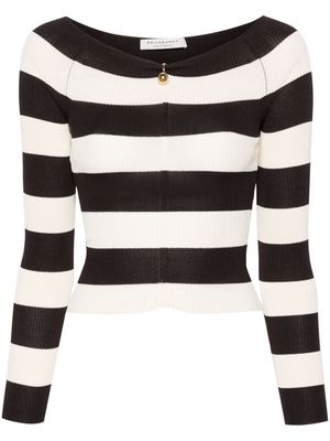 Philosophy Di Lorenzo Serafini detachable-charm striped jumper - Brown