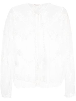 Philosophy Di Lorenzo Serafini embroidered-design sheer blouse - White