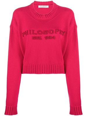 Philosophy Di Lorenzo Serafini embroidered-logo virgin wool jumper - Pink
