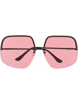 Philosophy di Lorenzo Serafini Eyewear oversized curved sunglasses - Black