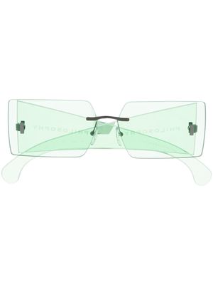 Philosophy di Lorenzo Serafini Eyewear transparent-rectangle frame sunglasses - Green