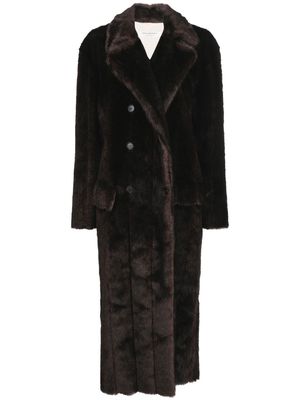 Philosophy Di Lorenzo Serafini faux-fur double-breasted coat - Brown