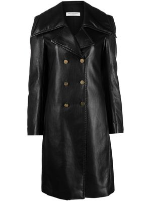 Philosophy Di Lorenzo Serafini faux-leather belted coat - Black