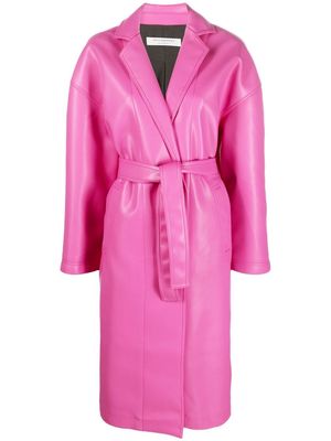 Philosophy Di Lorenzo Serafini faux-leather belted coat - Pink