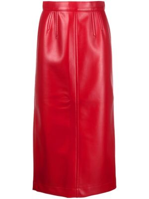 Philosophy Di Lorenzo Serafini faux-leather midi skirt - Red