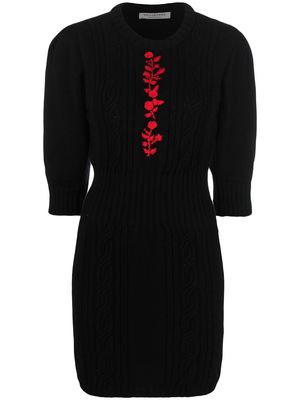 Philosophy Di Lorenzo Serafini floral-embroidered knitted dress - Black