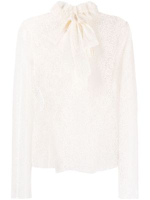 Philosophy Di Lorenzo Serafini floral-lace sheer blouse - White