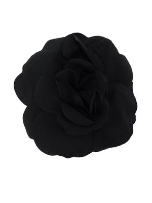 Philosophy Di Lorenzo Serafini floral-motif logo-engraved brooch - Black