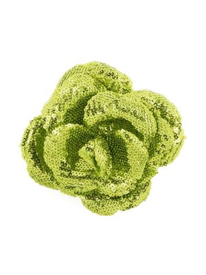 Philosophy Di Lorenzo Serafini floral-motif sequined brooch - Green