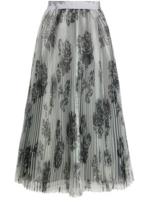 Philosophy Di Lorenzo Serafini floral-print plissé skirt - Grey