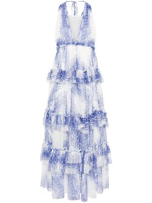 Philosophy Di Lorenzo Serafini floral-print tulle dress - Blue