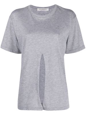 Philosophy Di Lorenzo Serafini front-slit cotton T-shirt - Grey