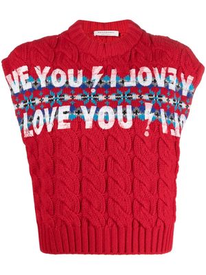 Philosophy Di Lorenzo Serafini I Love You-print virgin wool sweater vest - Red
