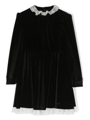 Philosophy Di Lorenzo Serafini Kids A-line cotton velvet dress - Black
