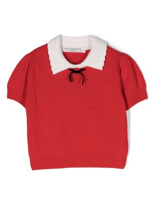 Philosophy Di Lorenzo Serafini Kids bow-detail knitted polo shirt - Red