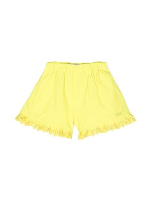 Philosophy Di Lorenzo Serafini Kids broderie anglaise-trim shorts - Yellow