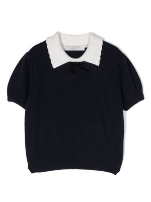 Philosophy Di Lorenzo Serafini Kids contrast-collar knitted top - Blue