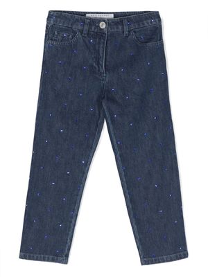 Philosophy Di Lorenzo Serafini Kids crystal-embellished straight-leg jeans - Blue