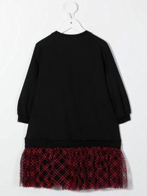 Philosophy Di Lorenzo Serafini Kids embroidered-logo sweatshirt dress - Black